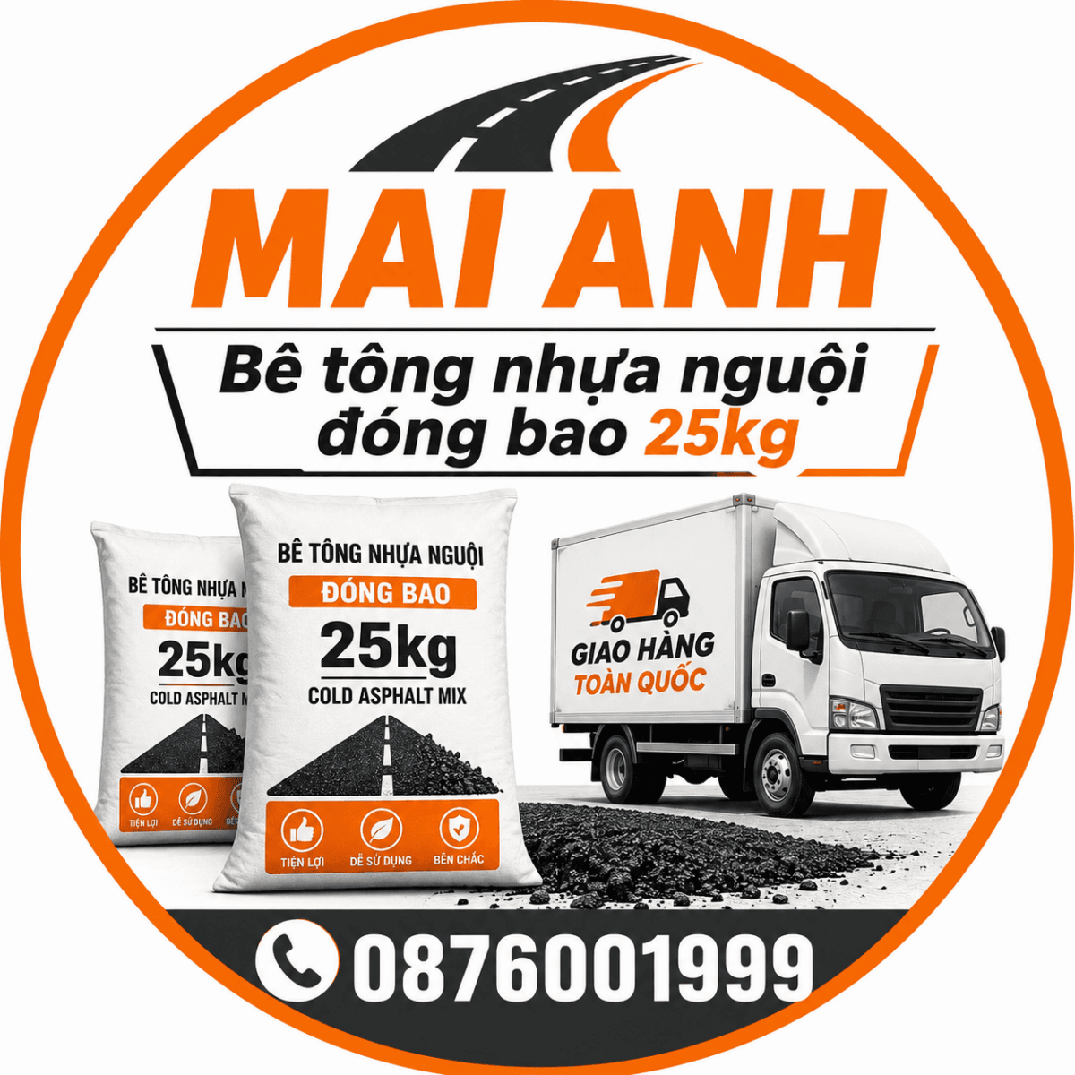 Bê tông nhựa nguội 25kg giao tận công trình