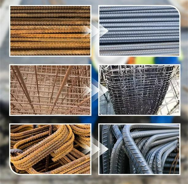 Hiệu quả xử lý rỉ sét trên cốt thép xây dựng Hiệu quả xử lý rỉ sét trên cốt thép xây dựng