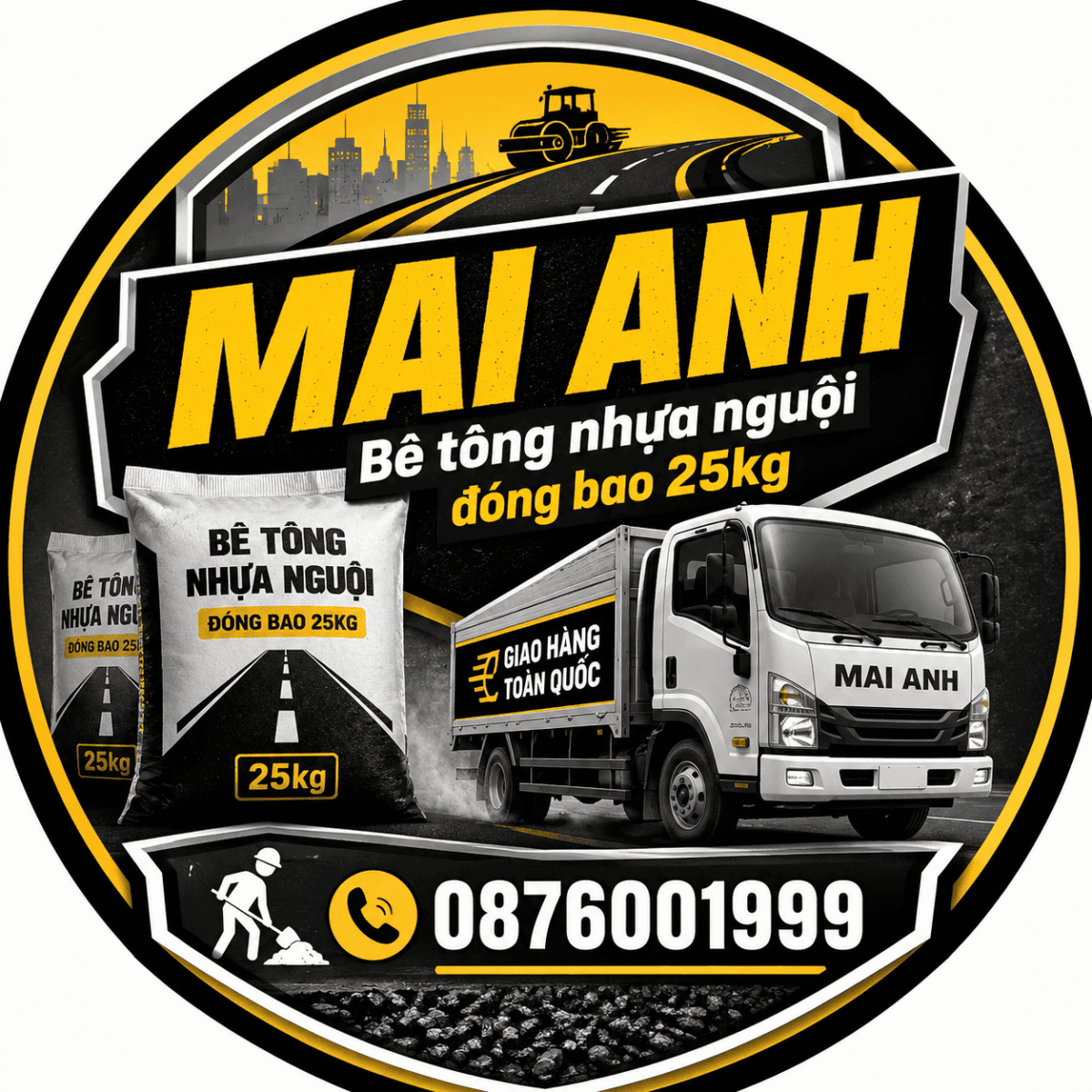 Mai Anh giao bê tông nhựa nguội tận nơi